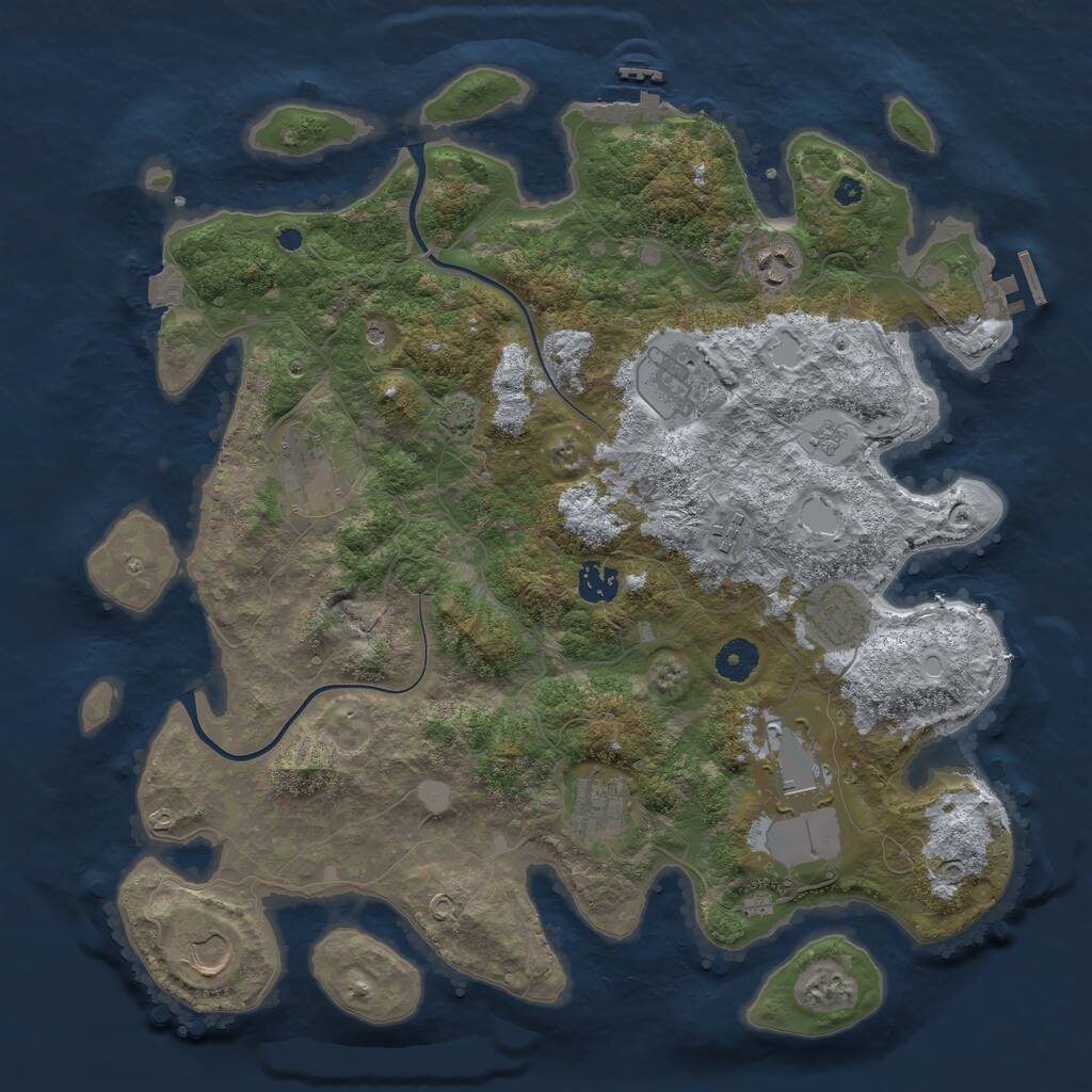 Rust Map: Procedural Map, Size: 3900, Seed: 680, 15 Monuments