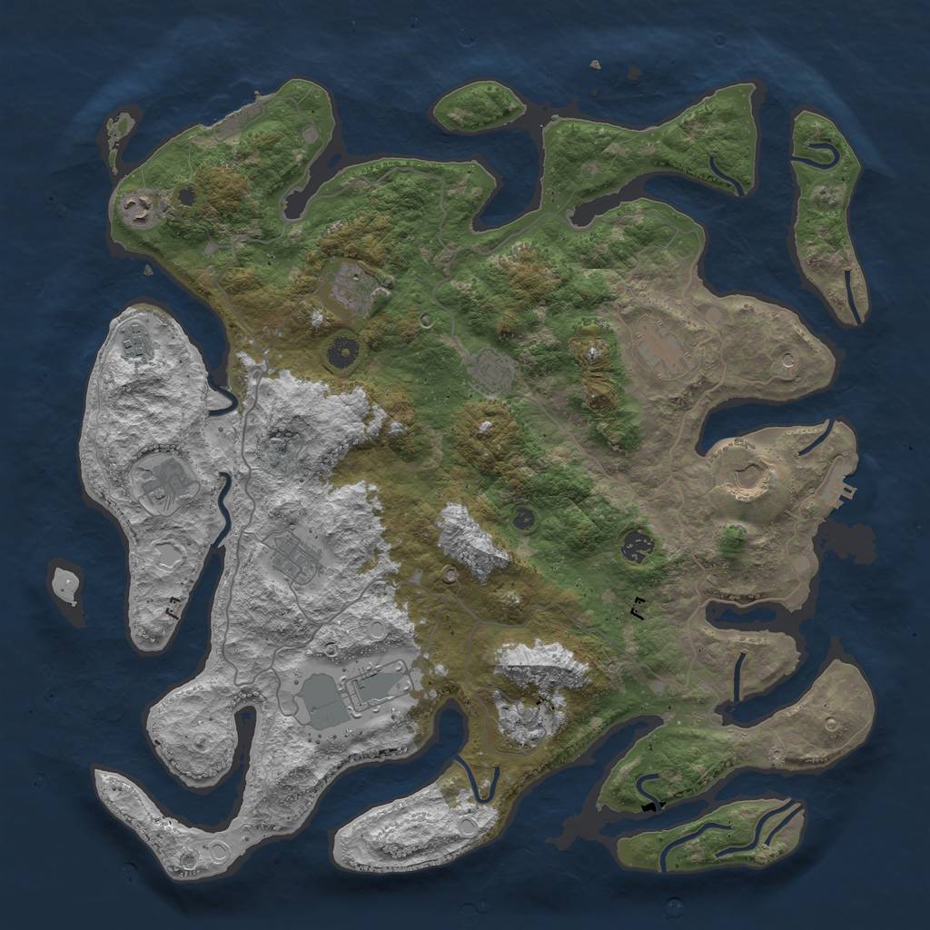 Rust Map: Procedural Map, Size: 4500, Seed: 7969452, 19 Monuments