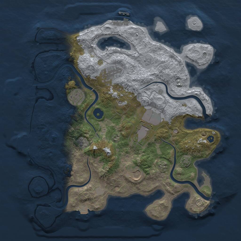 Rust Map: Procedural Map, Size: 3500, Seed: 490272, 11 Monuments