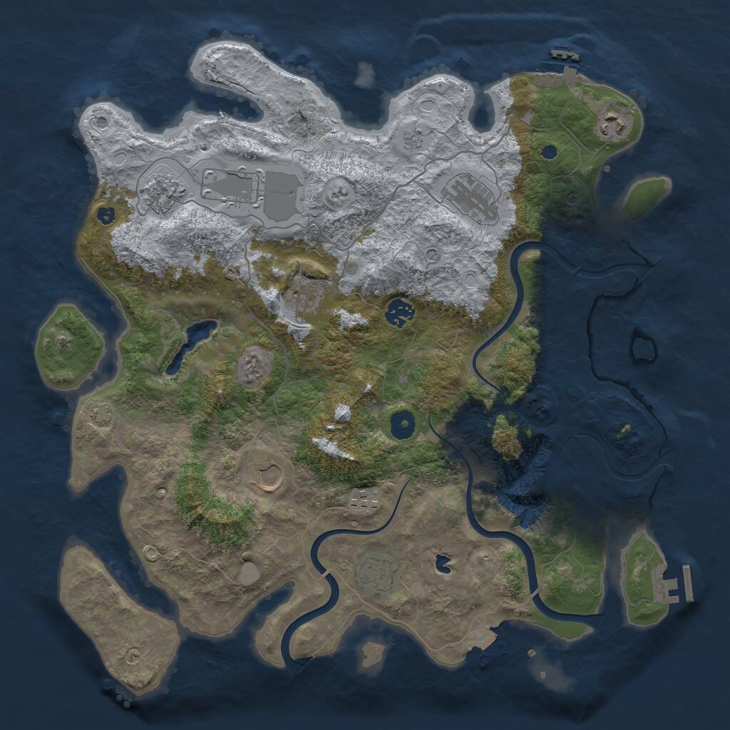 Rust Map: Procedural Map, Size: 4000, Seed: 2020446127, 15 Monuments