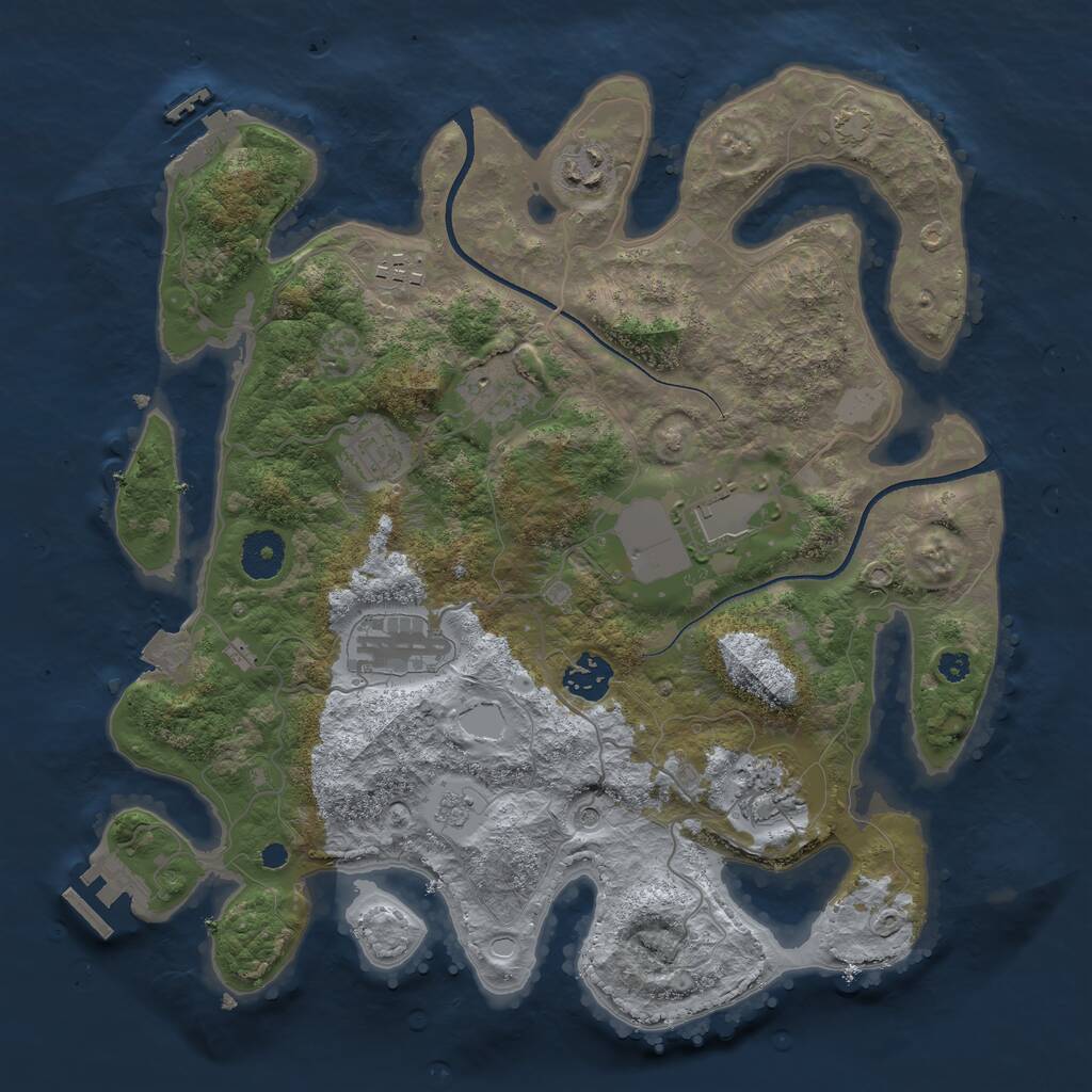 Rust Map: Procedural Map, Size: 3500, Seed: 1420181531, 14 Monuments