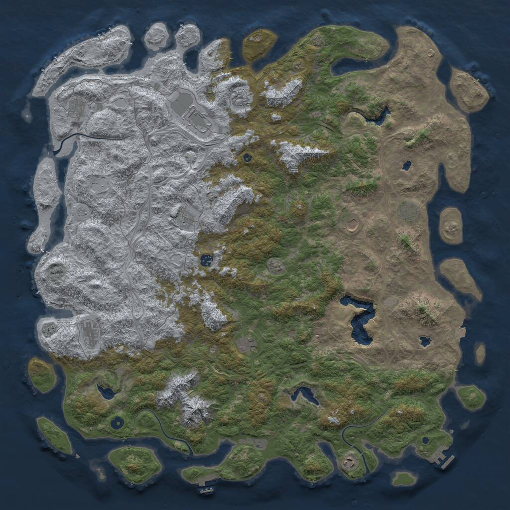 Rust Map: Procedural Map, Size: 6000, Seed: 32588, 17 Monuments