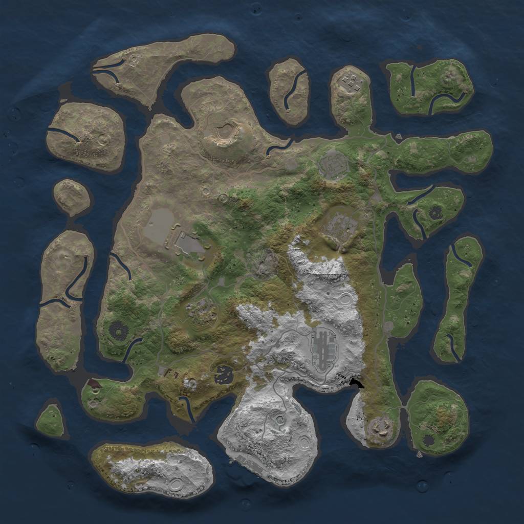 Rust Map: Procedural Map, Size: 4000, Seed: 781651839, 16 Monuments
