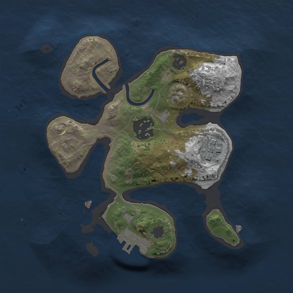 Rust Map: Procedural Map, Size: 2000, Seed: 812576, 8 Monuments