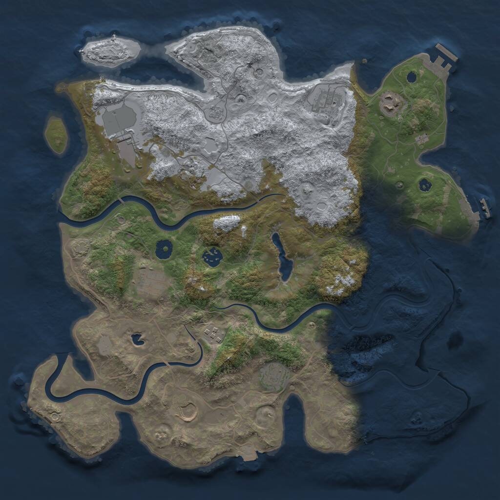 Rust Map: Procedural Map, Size: 4000, Seed: 4356456, 15 Monuments