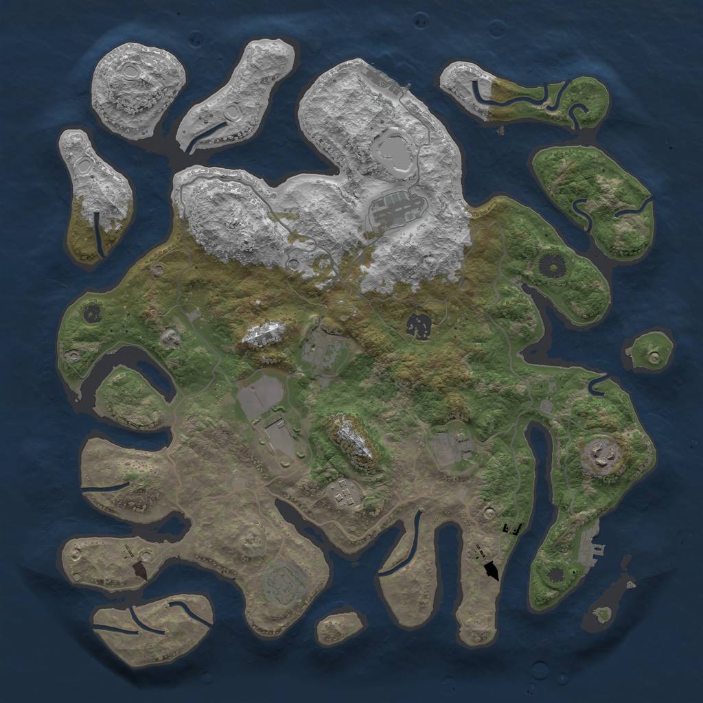 Rust Map: Procedural Map, Size: 4000, Seed: 1166611666, 16 Monuments