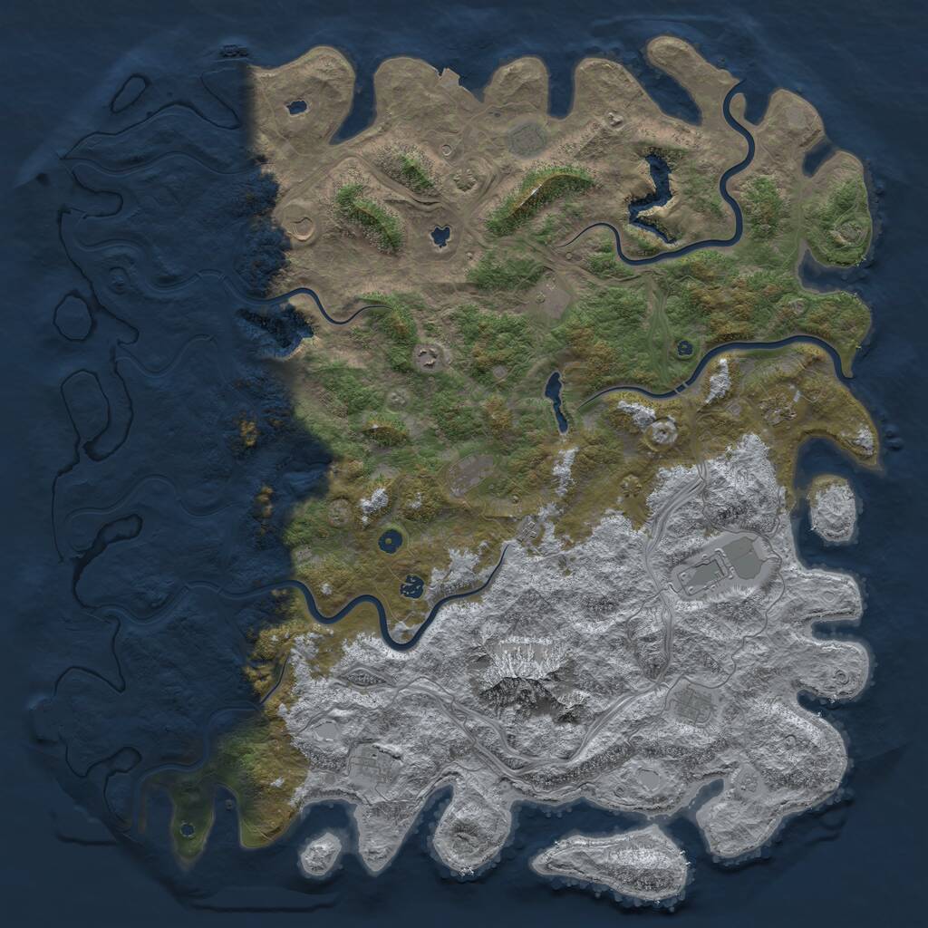 Rust Map: Procedural Map, Size: 6000, Seed: 1481763574, 17 Monuments