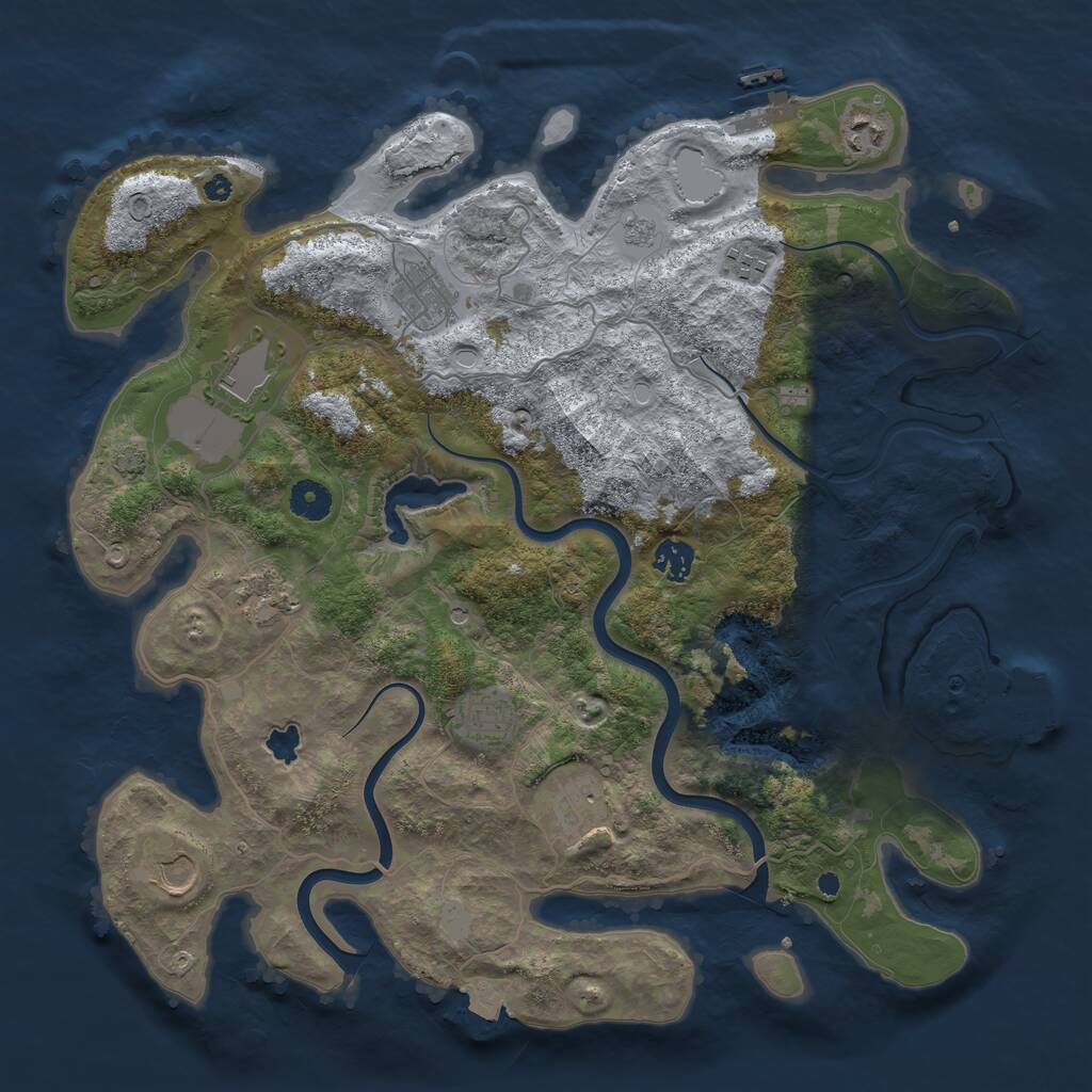 Rust Map: Procedural Map, Size: 4000, Seed: 425158523, 15 Monuments