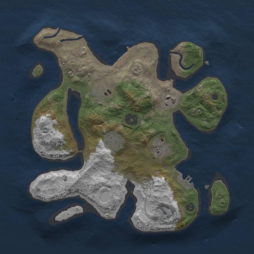 Rust Map: Procedural Map, Size: 3000, Seed: 281330, 12 Monuments