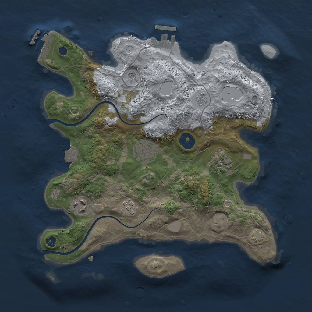 Rust Map: Procedural Map, Size: 3000, Seed: 1388356180, 10 Monuments