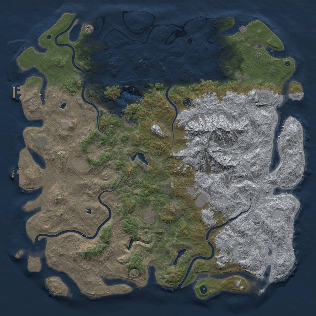 Rust Map: Procedural Map, Size: 6000, Seed: 452587, 17 Monuments
