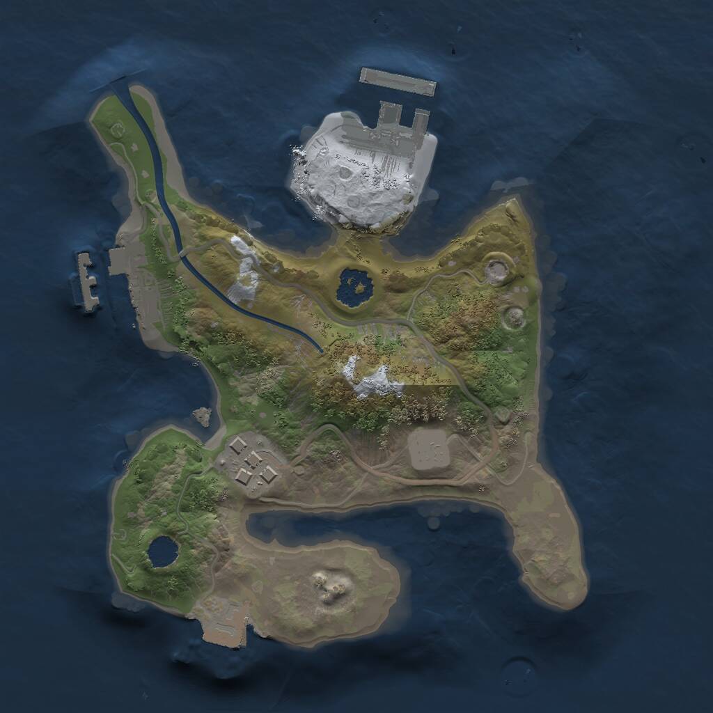 Rust Map: Procedural Map, Size: 1900, Seed: 10000, 4 Monuments