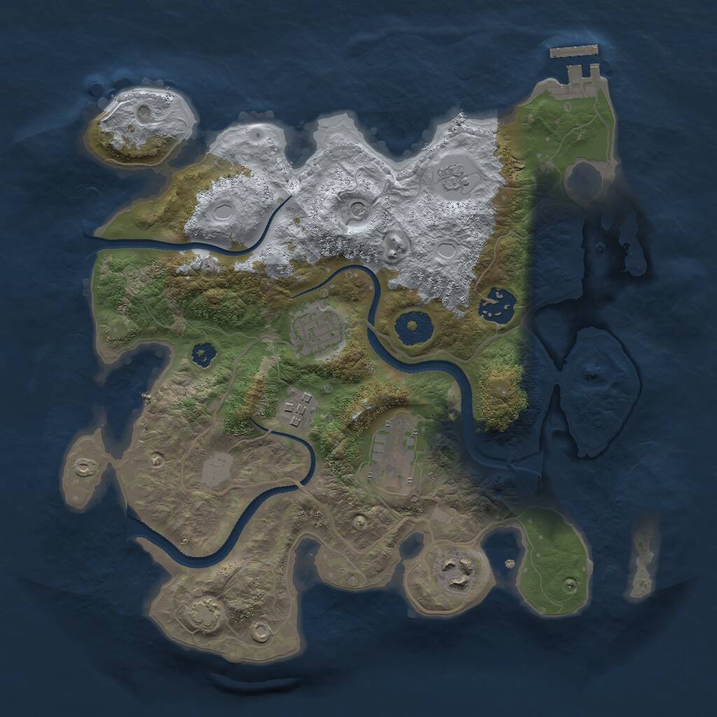 Rust Map: Procedural Map, Size: 3000, Seed: 434790, 10 Monuments