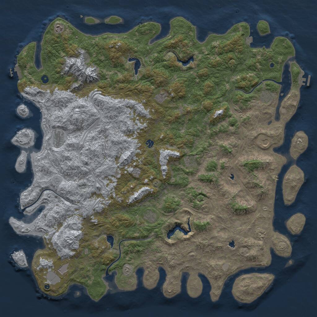 Rust Map: Procedural Map, Size: 6000, Seed: 46926634, 17 Monuments