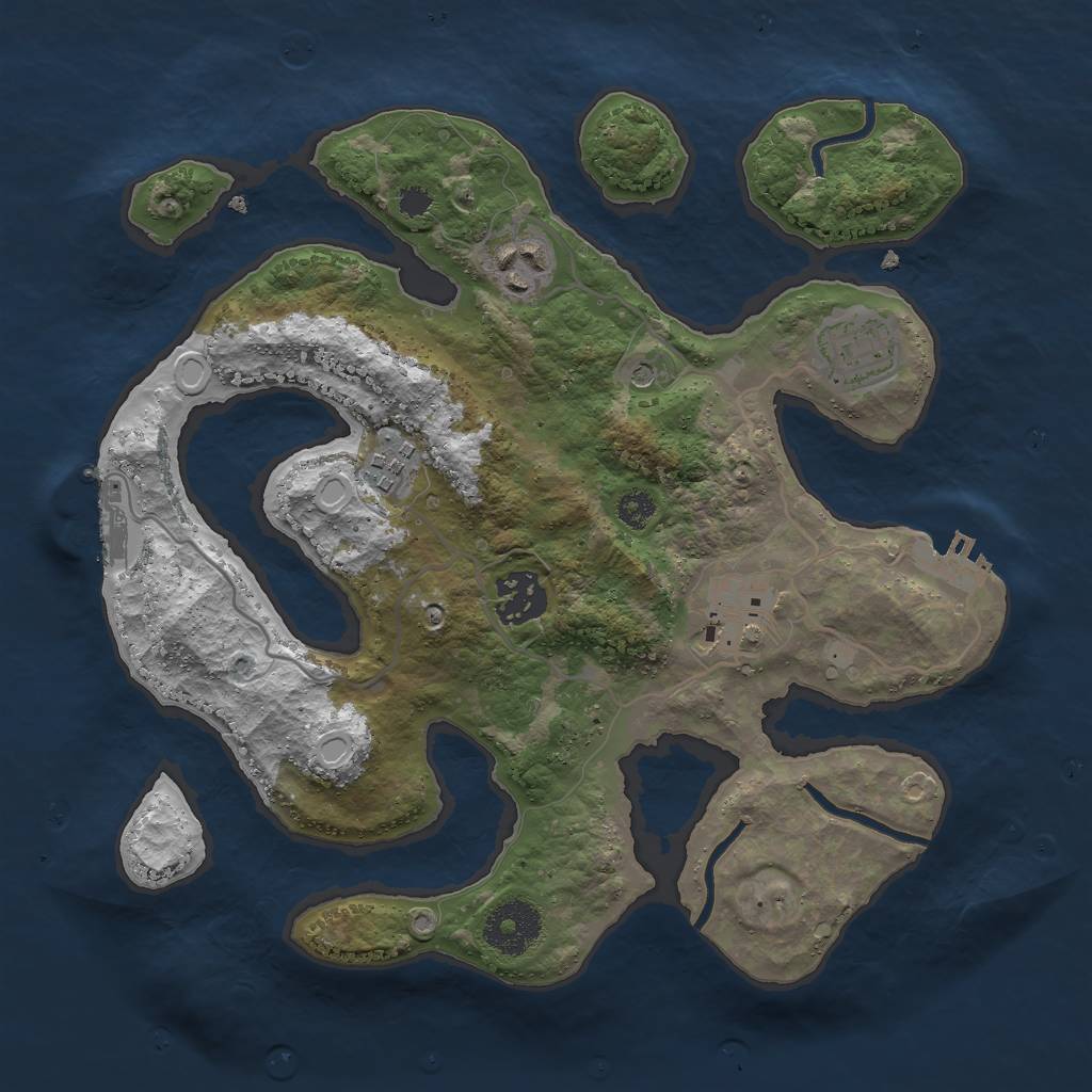 Rust Map: Procedural Map, Size: 3000, Seed: 89180174, 13 Monuments