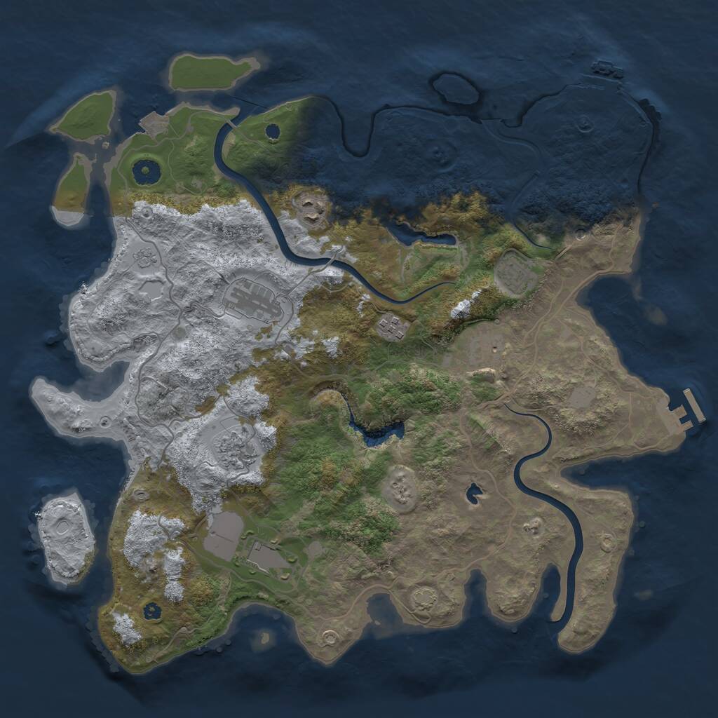 Rust Map: Procedural Map, Size: 4000, Seed: 46926634, 13 Monuments