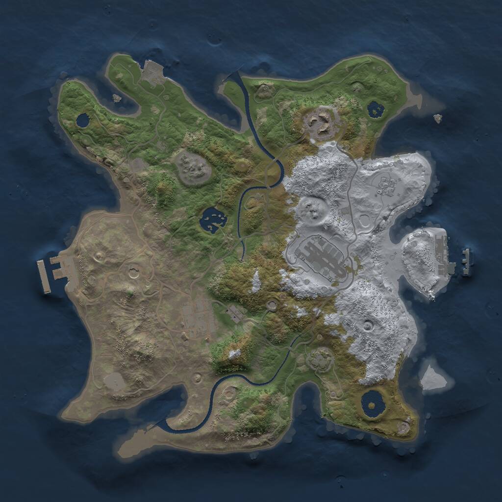 Rust Map: Procedural Map, Size: 3000, Seed: 1473632511, 10 Monuments