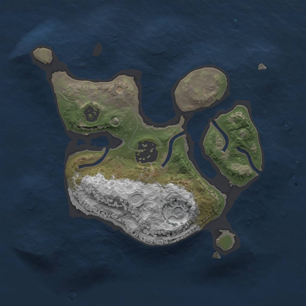 Rust Map: Procedural Map, Size: 2000, Seed: 1929851426, 7 Monuments