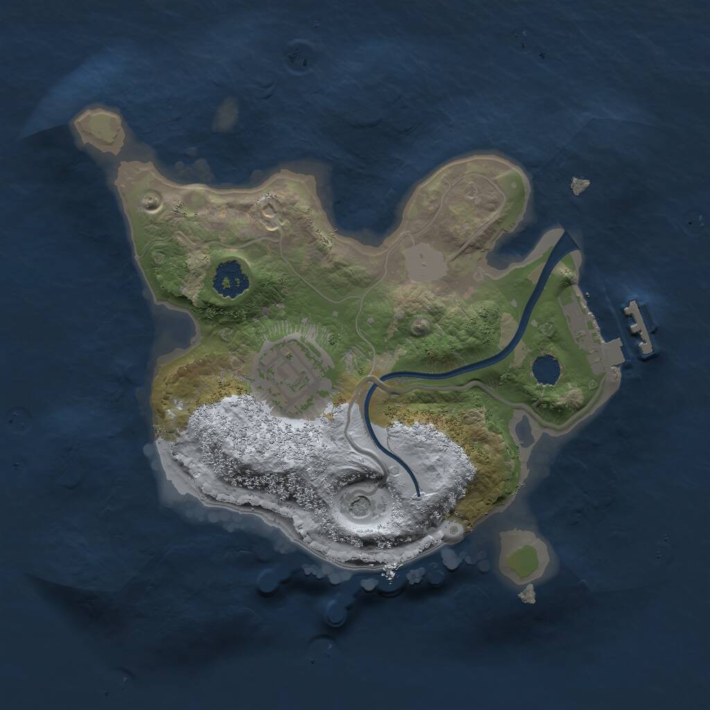 Rust Map: Procedural Map, Size: 2000, Seed: 1929851426, 4 Monuments