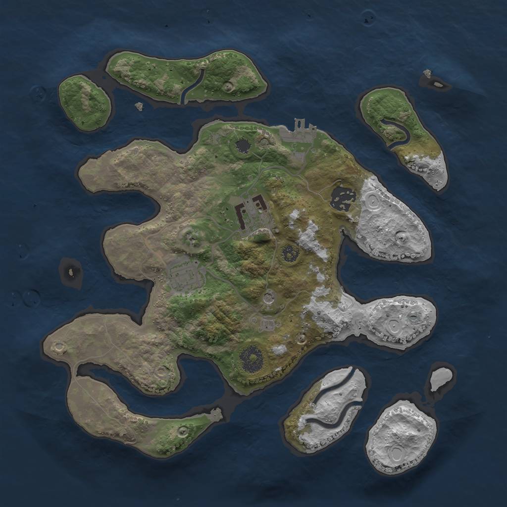 Rust Map: Procedural Map, Size: 3000, Seed: 278660142, 10 Monuments