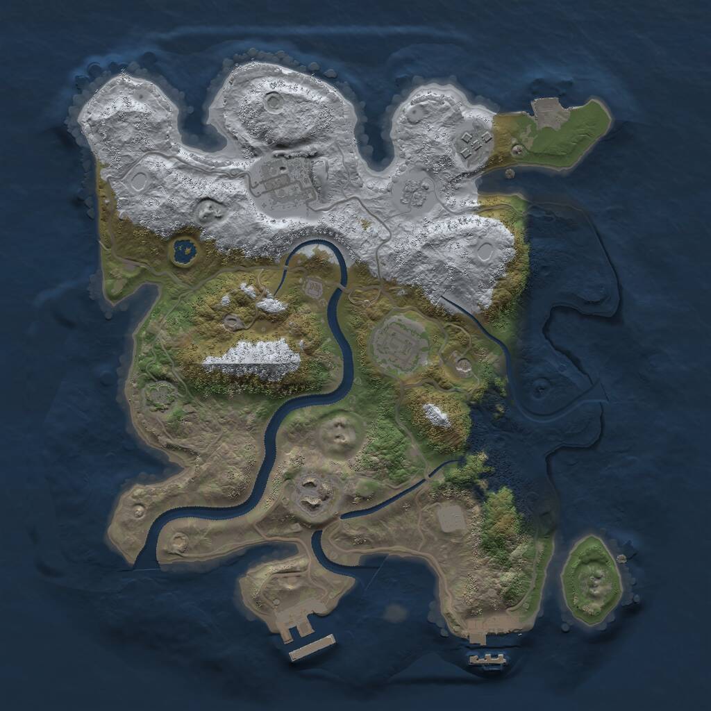 Rust Map: Procedural Map, Size: 3000, Seed: 189599, 10 Monuments