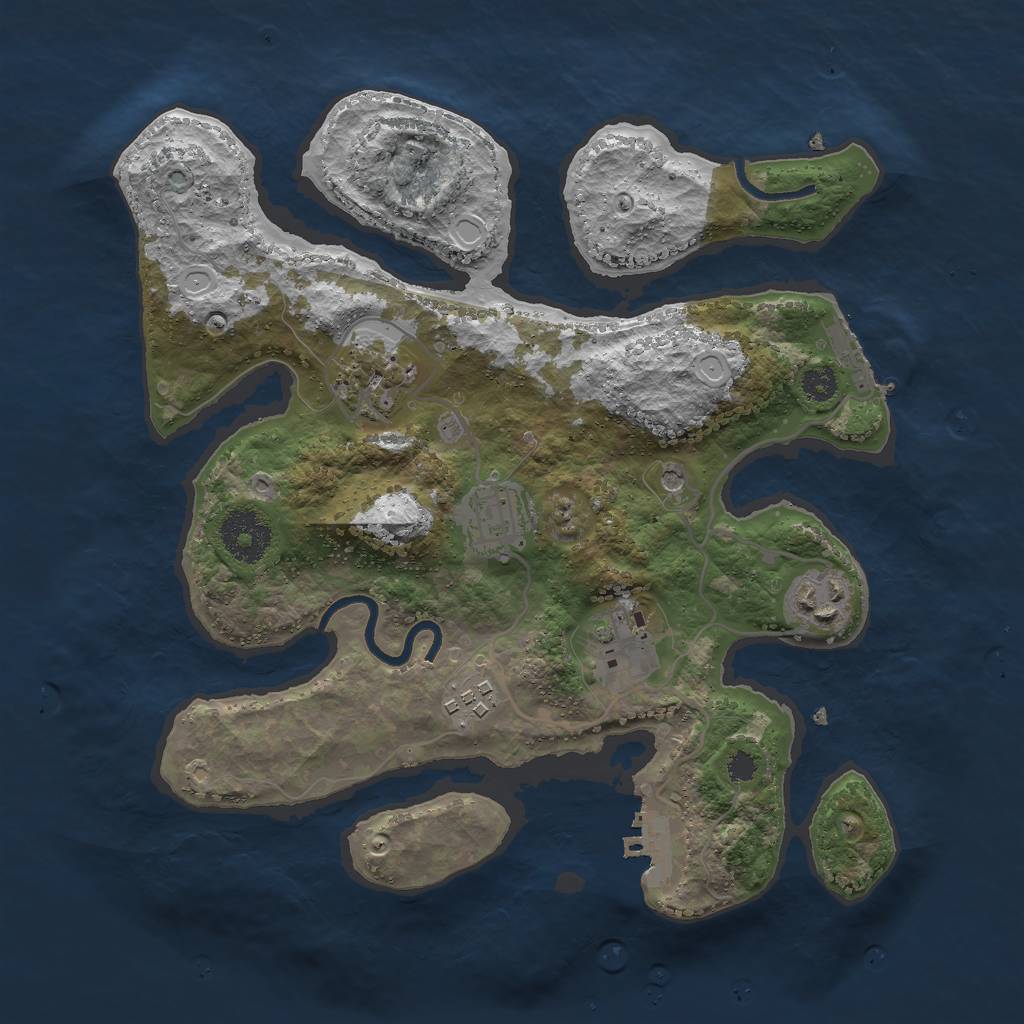 Rust Map: Procedural Map, Size: 3000, Seed: 189599, 13 Monuments
