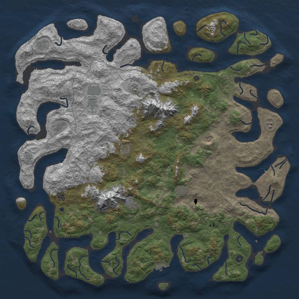 Rust Map: Procedural Map, Size: 6000, Seed: 1892753557, 19 Monuments