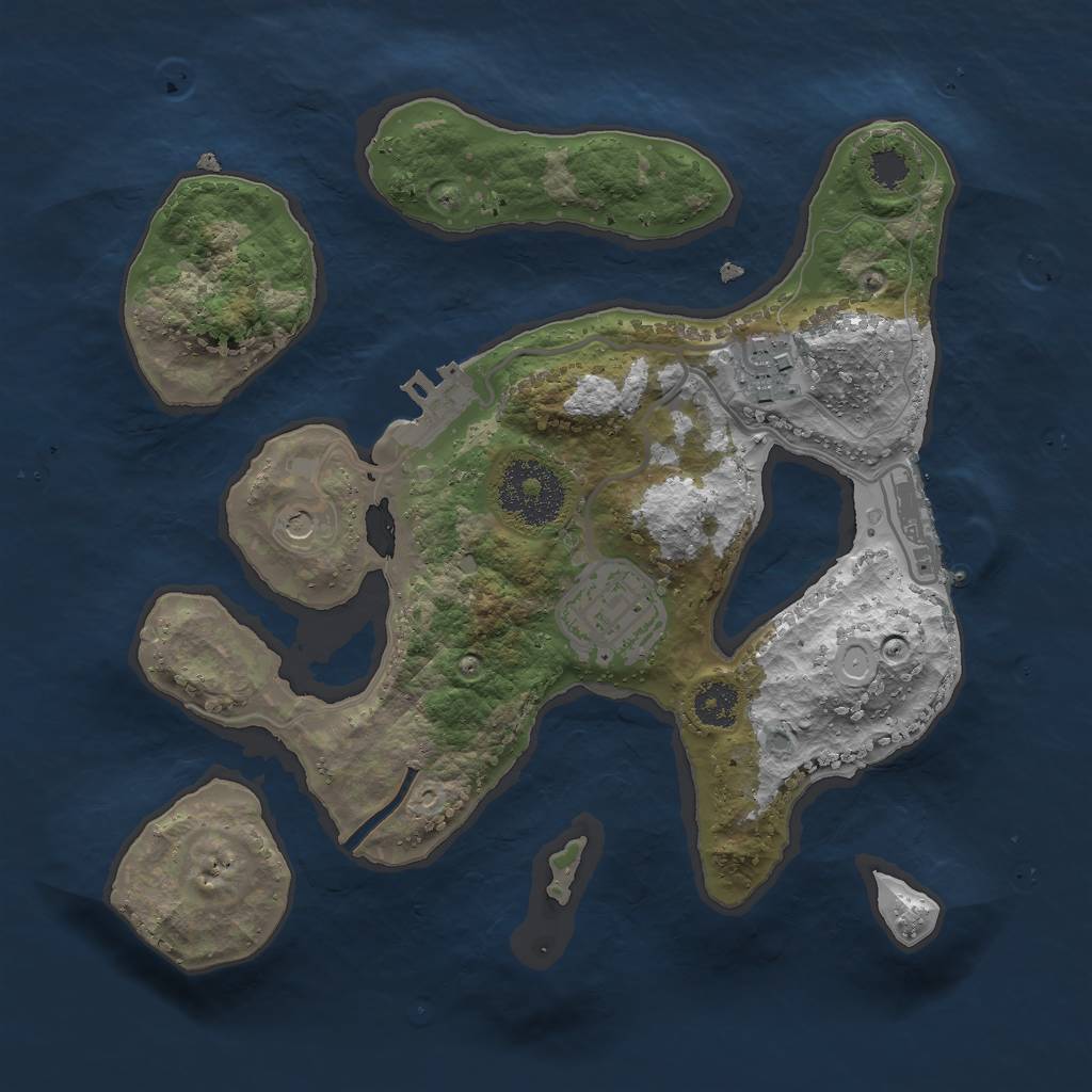Rust Map: Procedural Map, Size: 2500, Seed: 42020, 10 Monuments