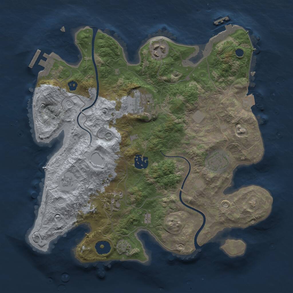 Rust Map: Procedural Map, Size: 3000, Seed: 352712, 11 Monuments