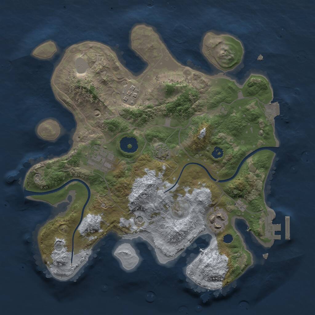 Rust Map: Procedural Map, Size: 2726, Seed: 21451, 7 Monuments