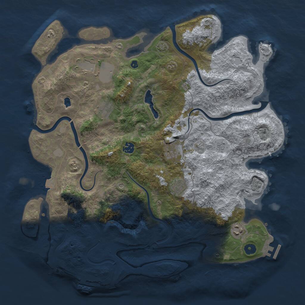 Rust Map: Procedural Map, Size: 4050, Seed: 767929474, 13 Monuments