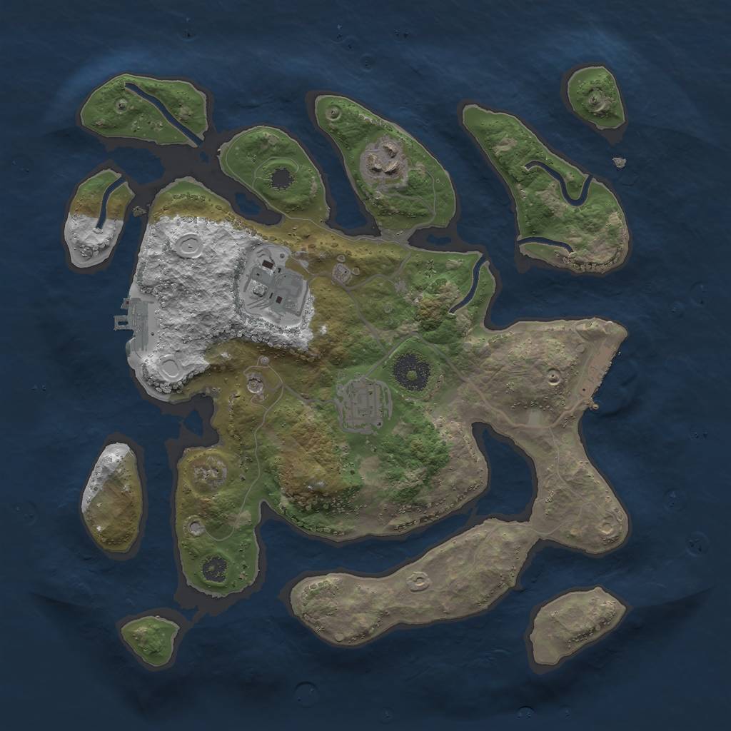 Rust Map: Procedural Map, Size: 3000, Seed: 255190, 11 Monuments