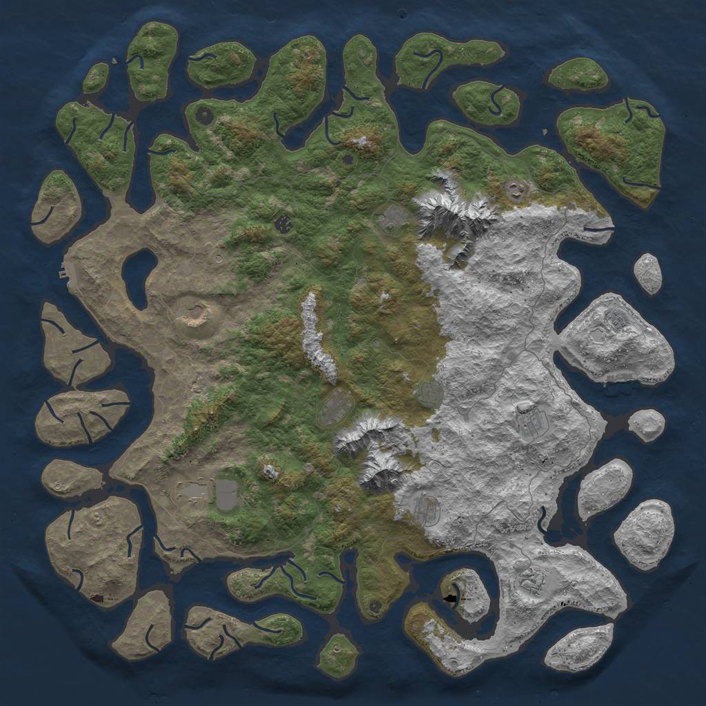 Rust Map: Procedural Map, Size: 6000, Seed: 104, 19 Monuments