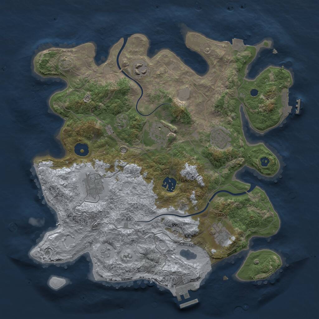 Rust Map: Procedural Map, Size: 3400, Seed: 3457357, 12 Monuments