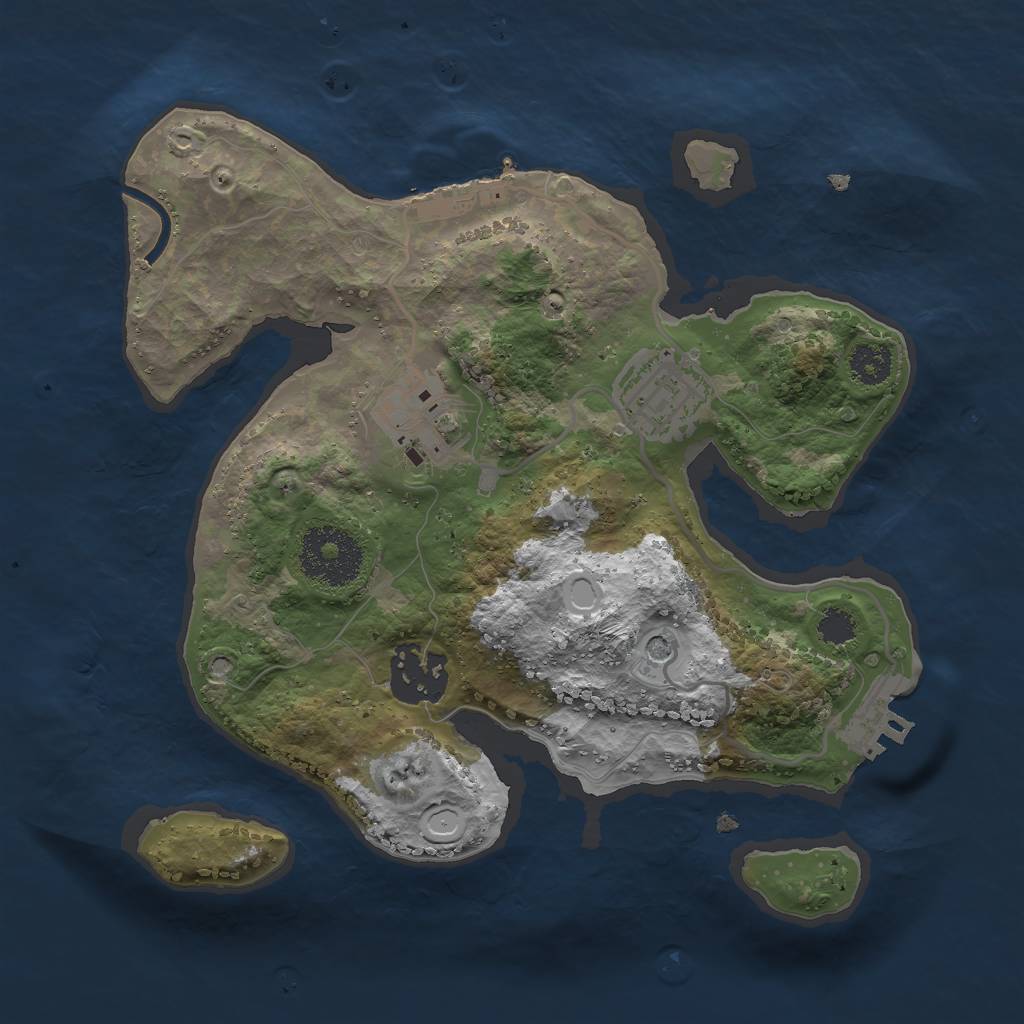 Rust Map: Procedural Map, Size: 2500, Seed: 2288, 11 Monuments