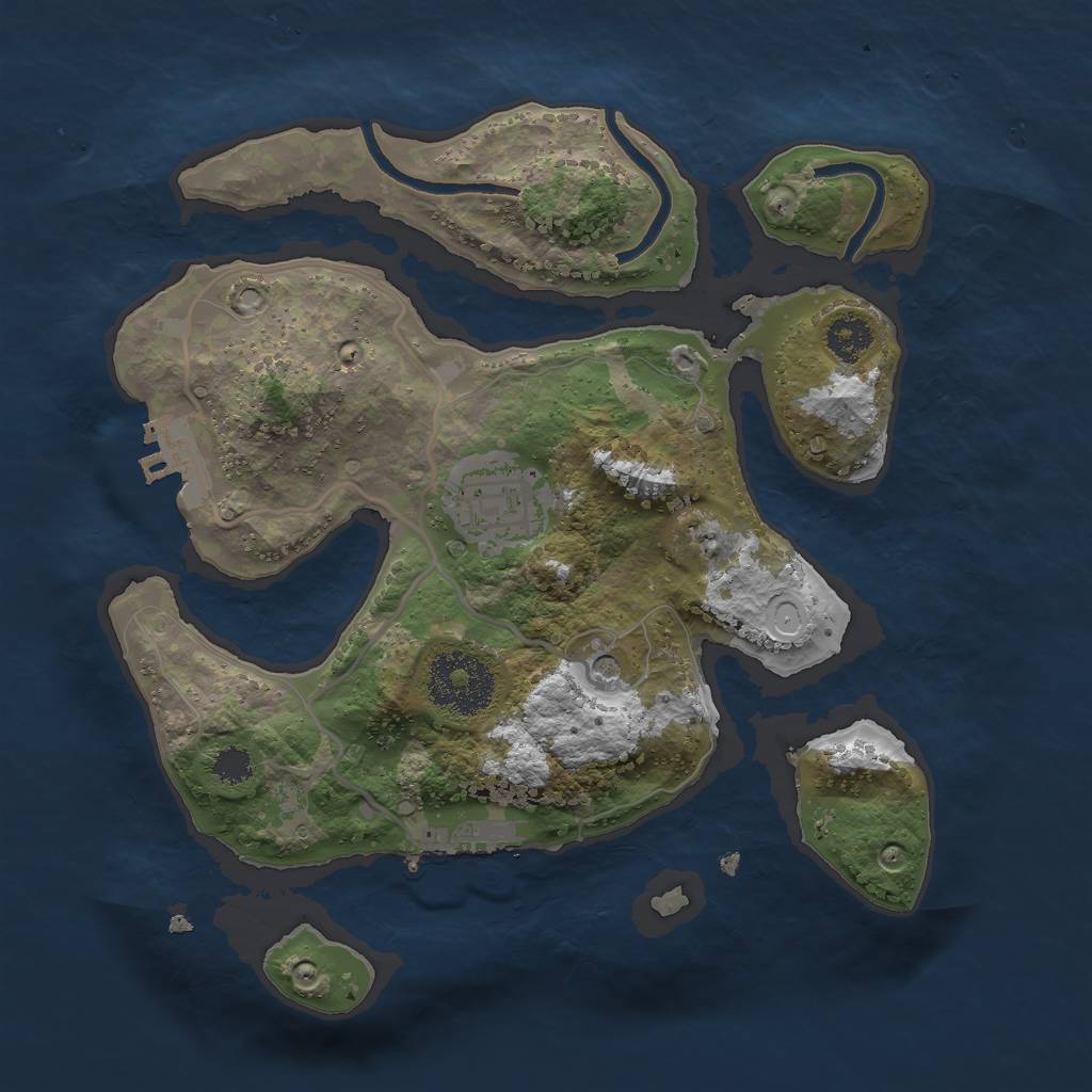 Rust Map: Procedural Map, Size: 2500, Seed: 240511349, 9 Monuments