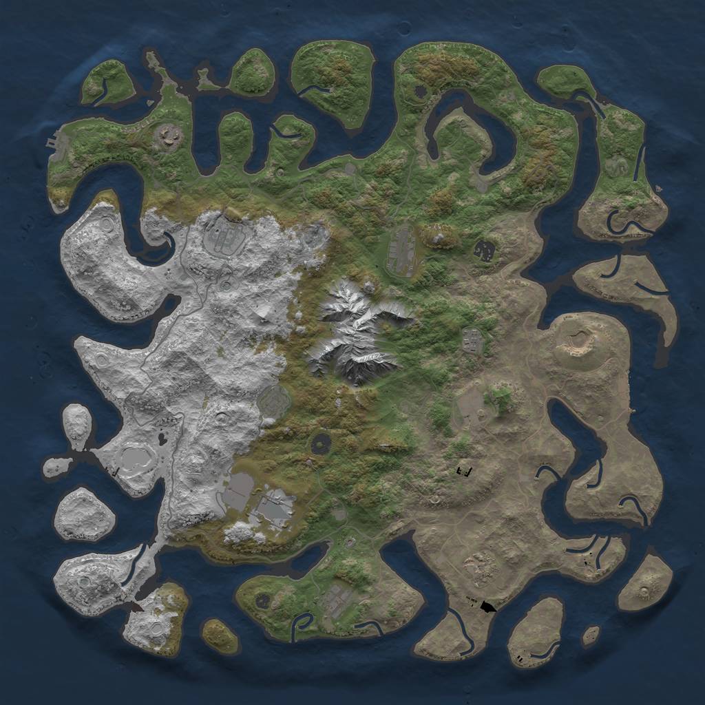 Rust Map: Procedural Map, Size: 5000, Seed: 565465446, 19 Monuments