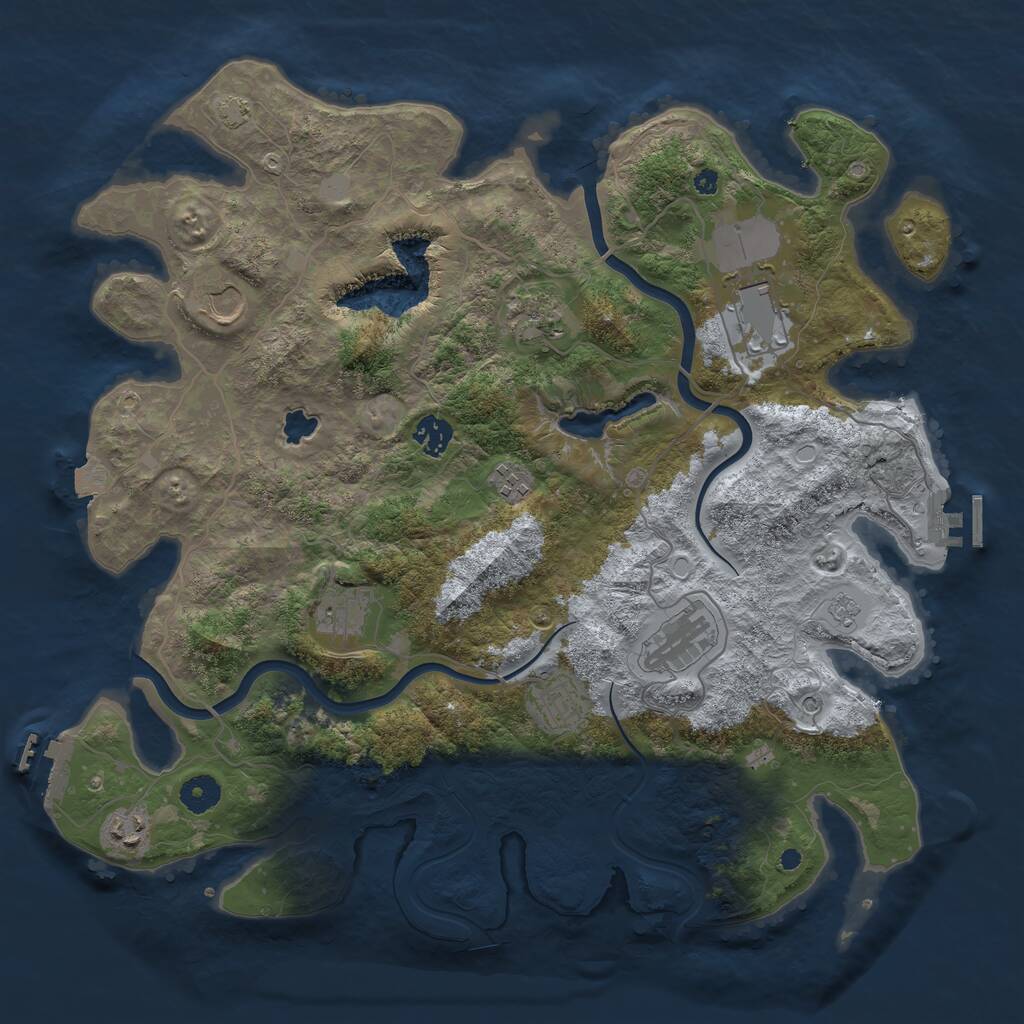 Rust Map: Procedural Map, Size: 4000, Seed: 849312, 15 Monuments