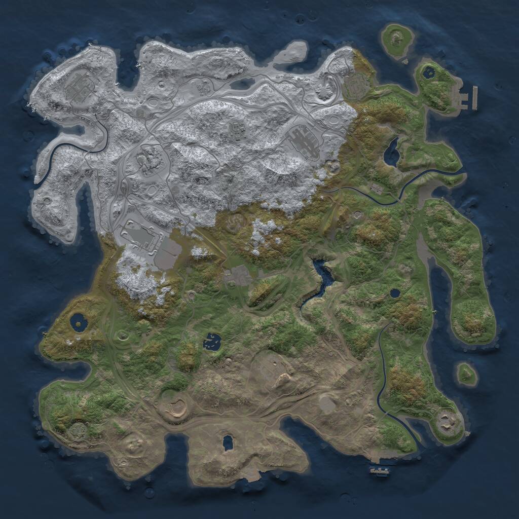 Rust Map: Procedural Map, Size: 4357, Seed: 787308357, 17 Monuments