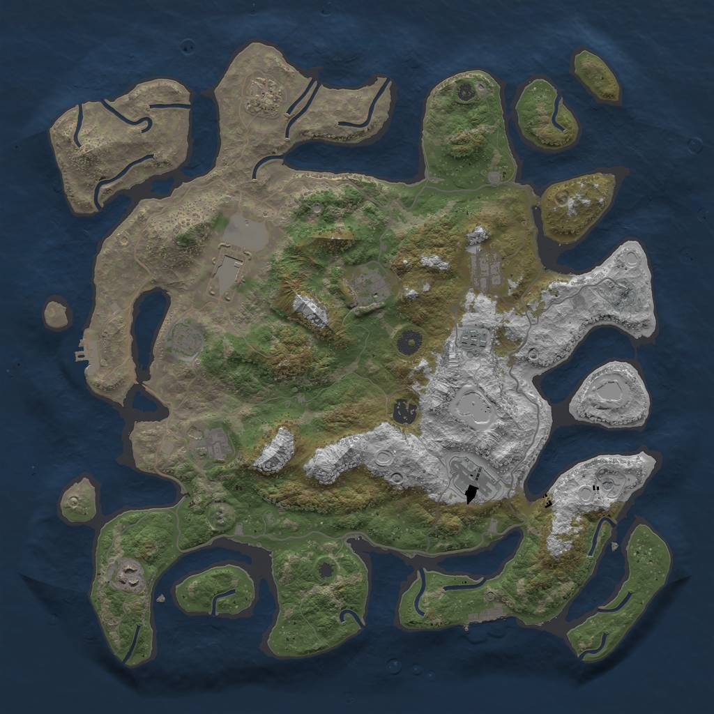Rust Map: Procedural Map, Size: 4357, Seed: 787223357, 18 Monuments
