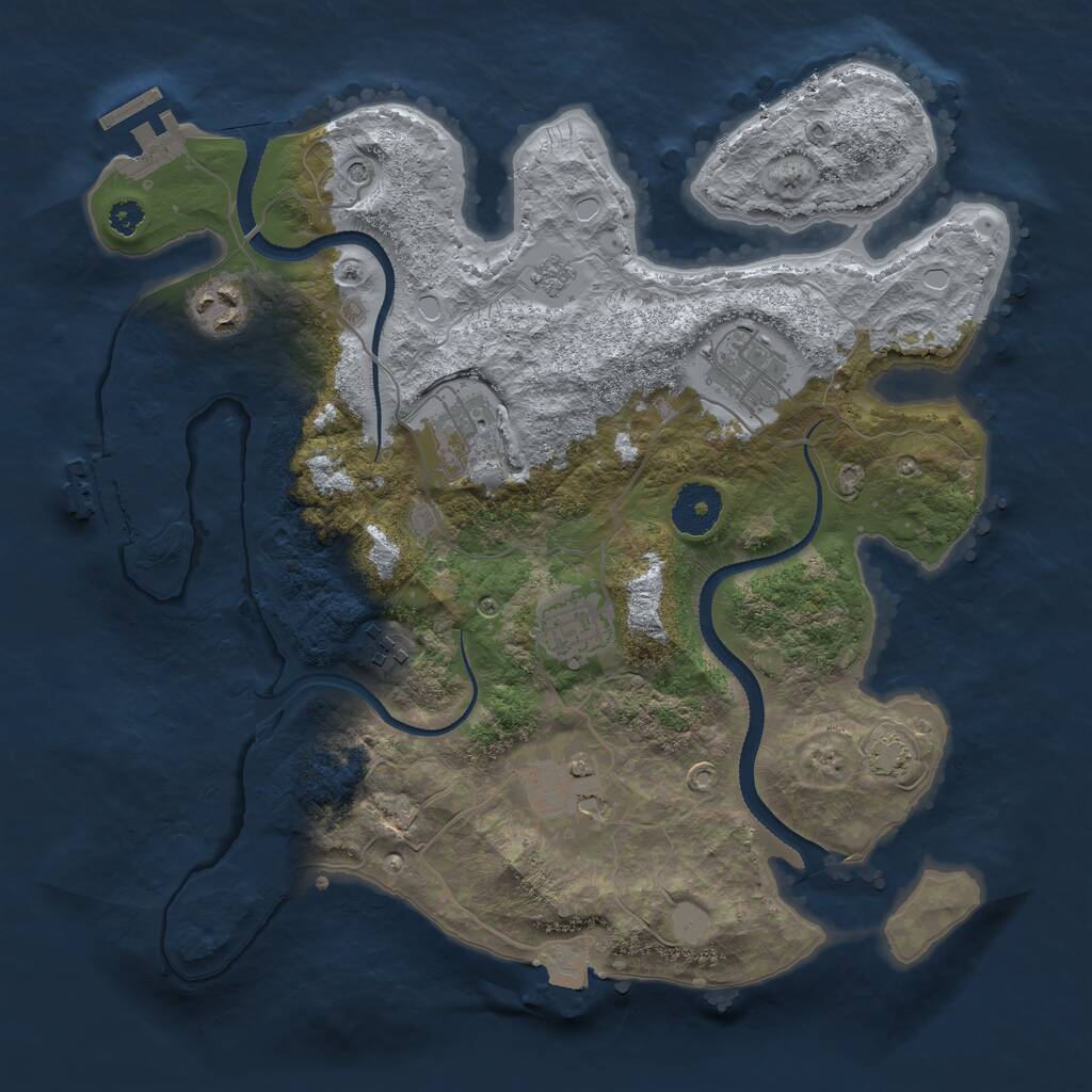 Rust Map: Procedural Map, Size: 3250, Seed: 84214, 12 Monuments
