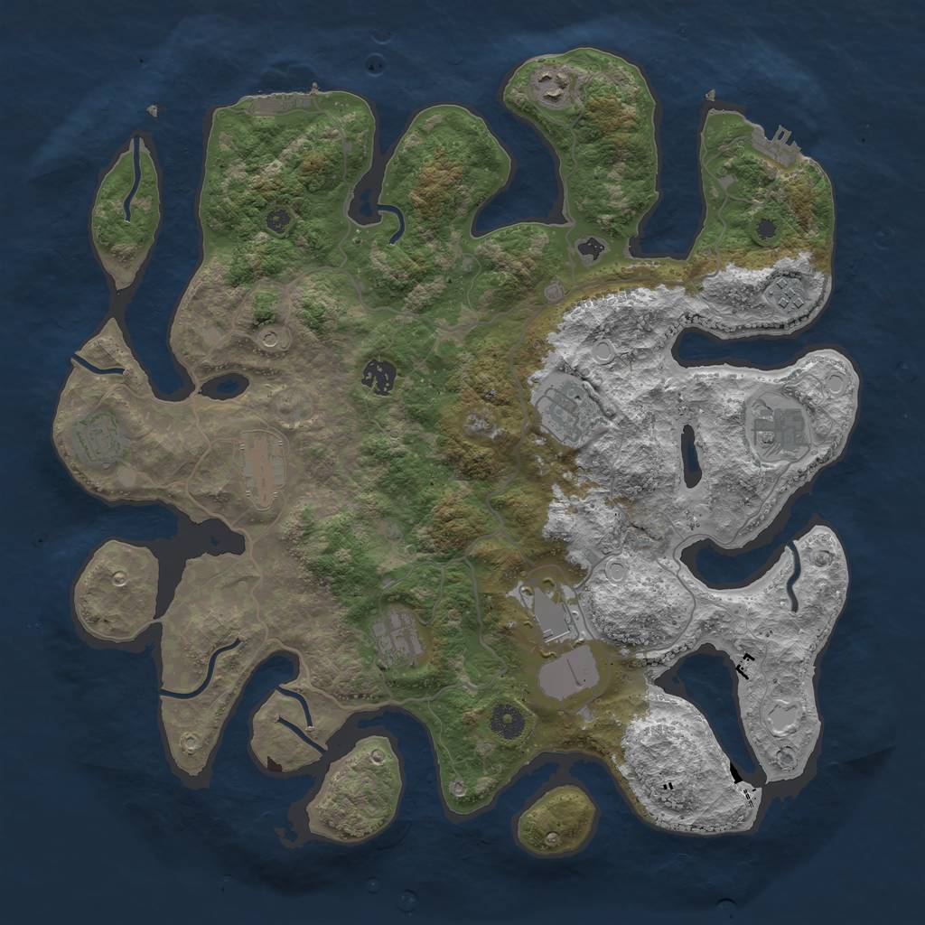 Rust Map: Procedural Map, Size: 4025, Seed: 12092021, 17 Monuments