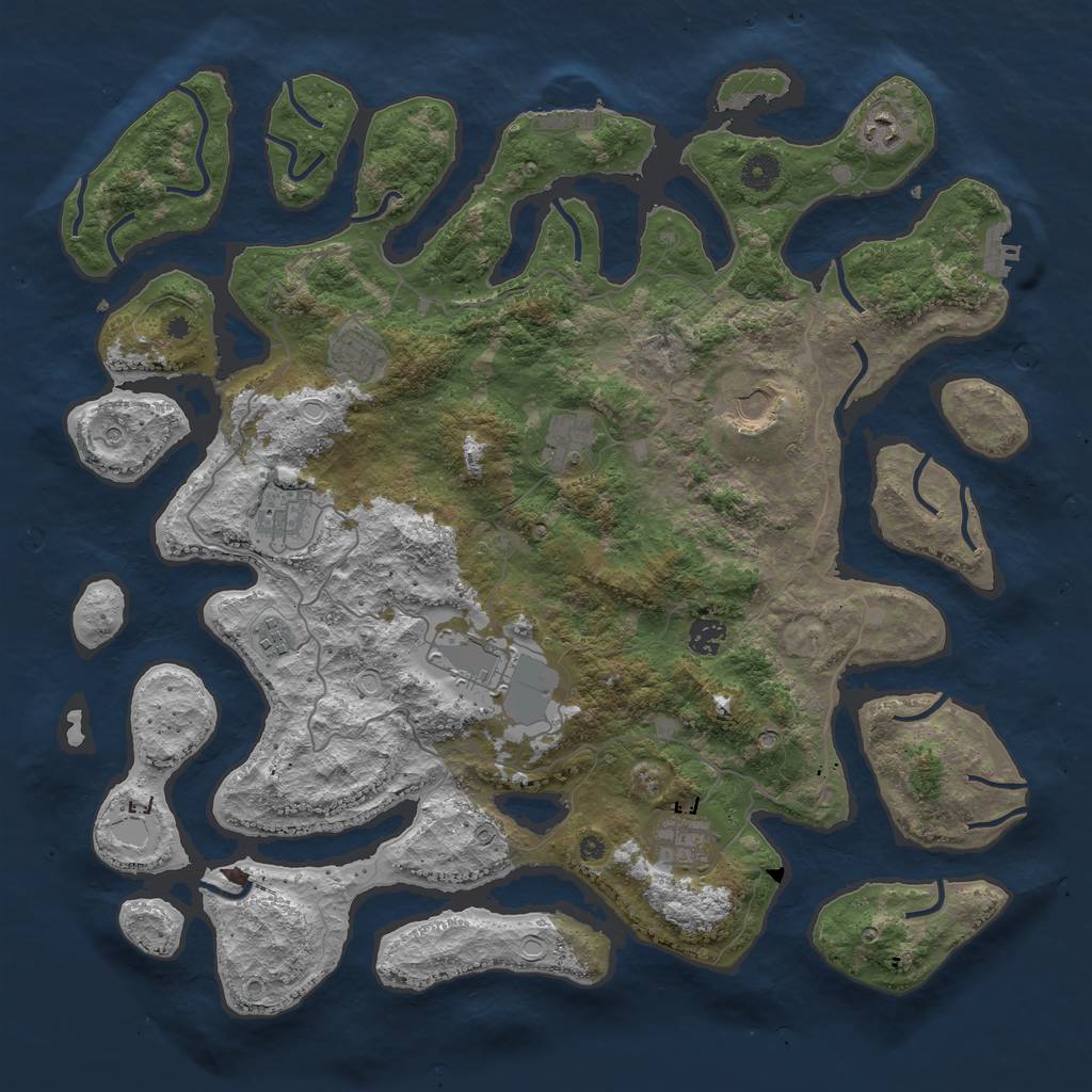 Rust Map: Procedural Map, Size: 4357, Seed: 787357223, 17 Monuments