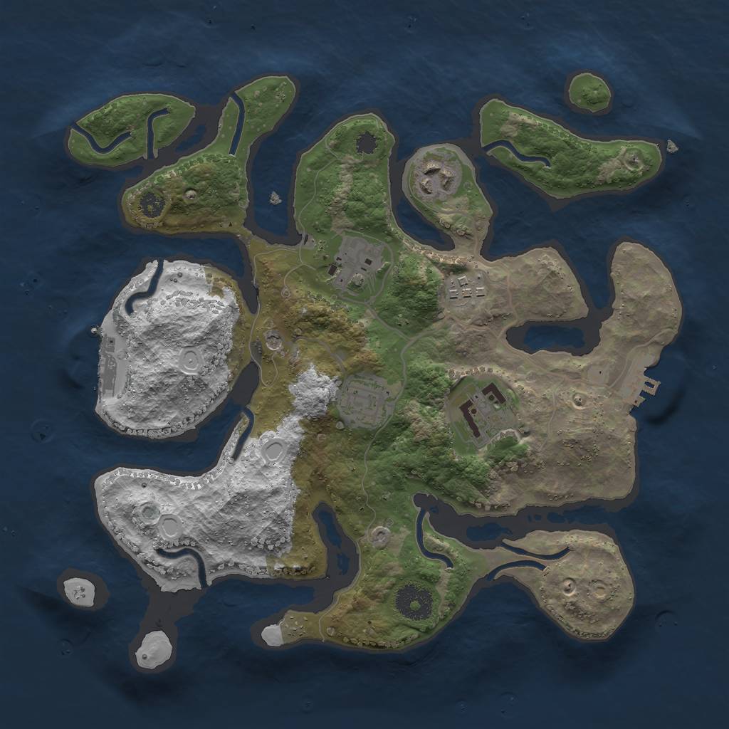 Rust Map: Procedural Map, Size: 3000, Seed: 529490738, 13 Monuments