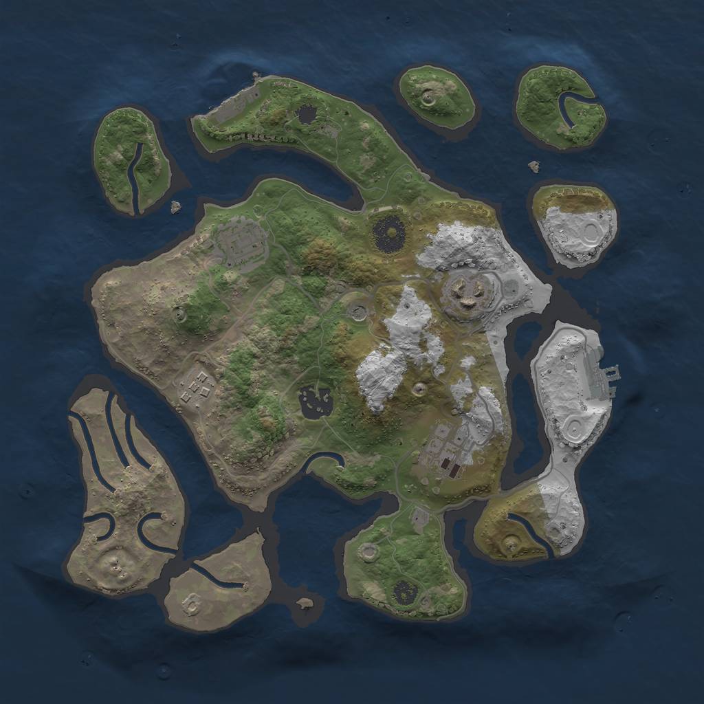 Rust Map: Procedural Map, Size: 3000, Seed: 1589, 13 Monuments