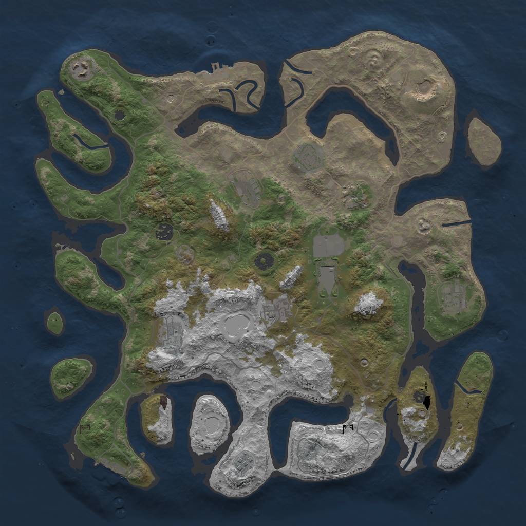 Rust Map: Procedural Map, Size: 4357, Seed: 753216425, 19 Monuments