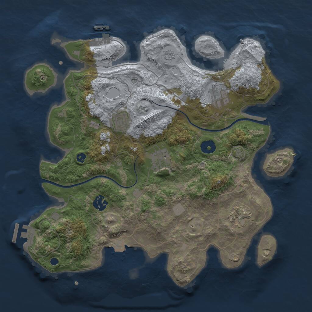 Rust Map: Procedural Map, Size: 3250, Seed: 250, 11 Monuments