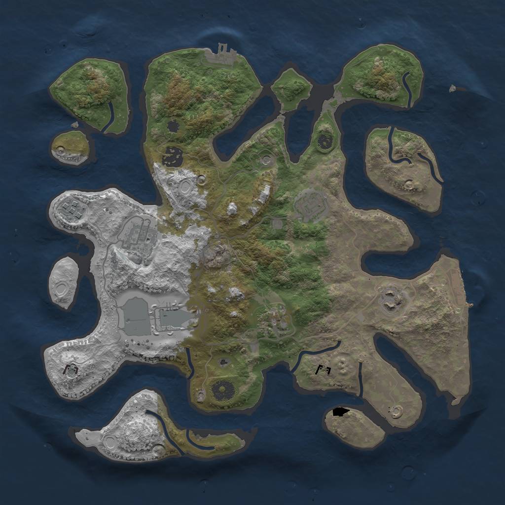 Rust Map: Procedural Map, Size: 3500, Seed: 1779765277, 15 Monuments