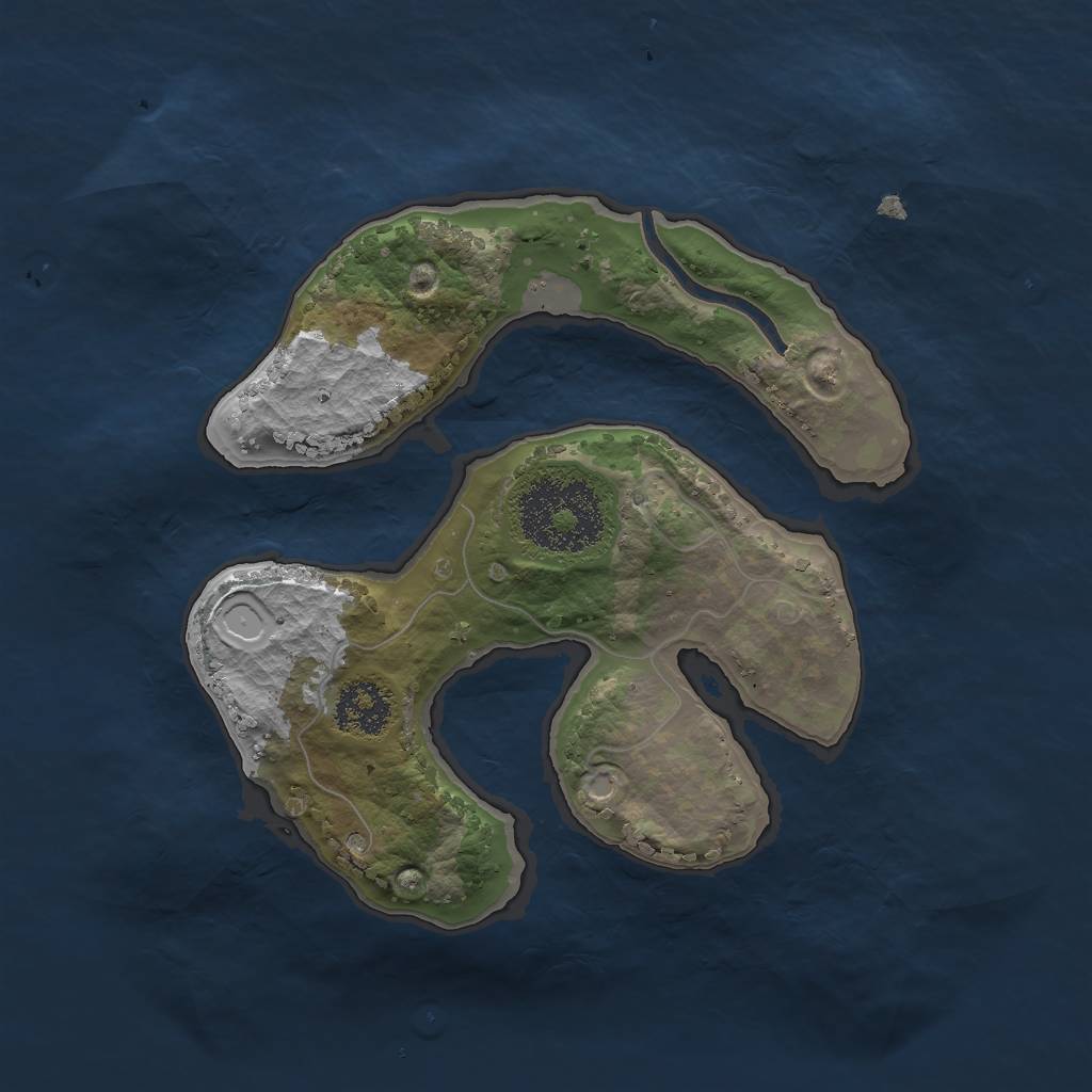 Rust Map: Procedural Map, Size: 2000, Seed: 446541, 5 Monuments