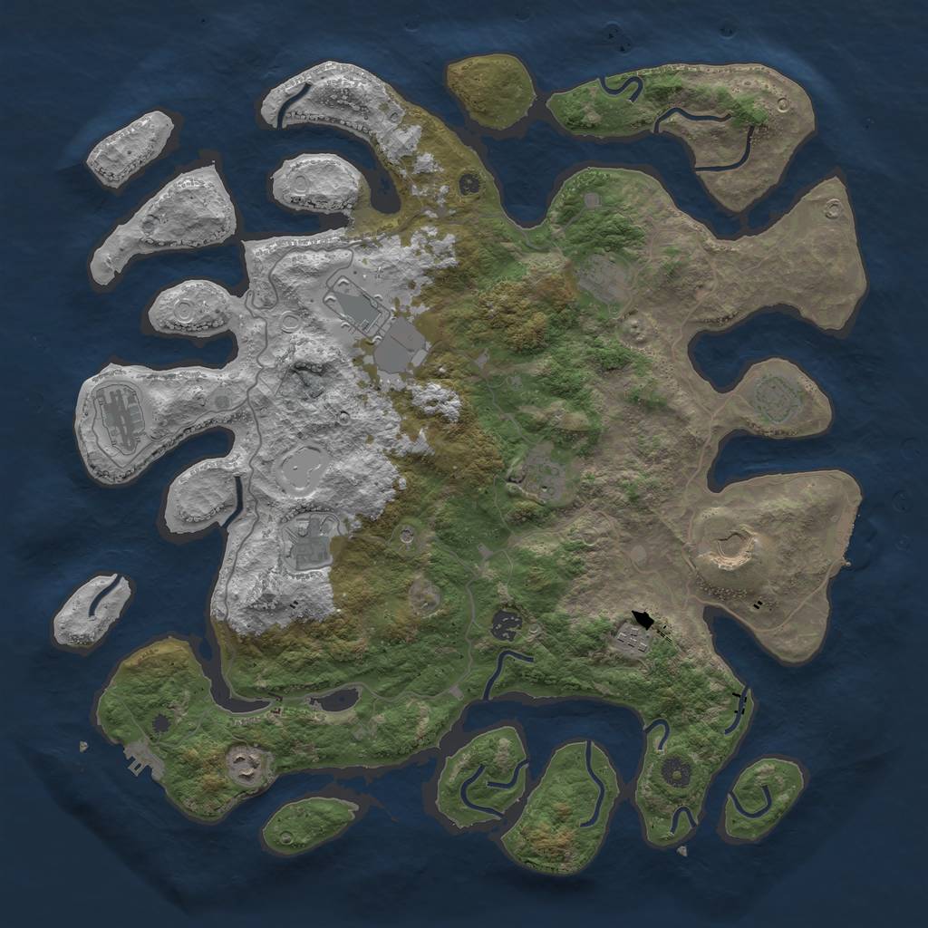 Rust Map: Procedural Map, Size: 4500, Seed: 36266239, 18 Monuments